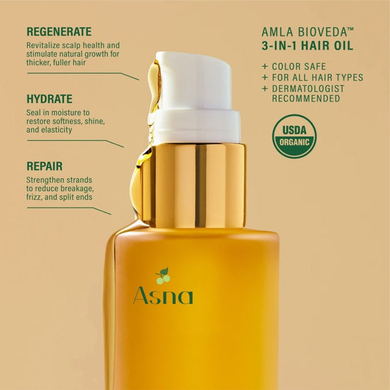 Amla BioVeda Beard Oil + 3 - IN - 1 Hair Oil - Asna Beauty